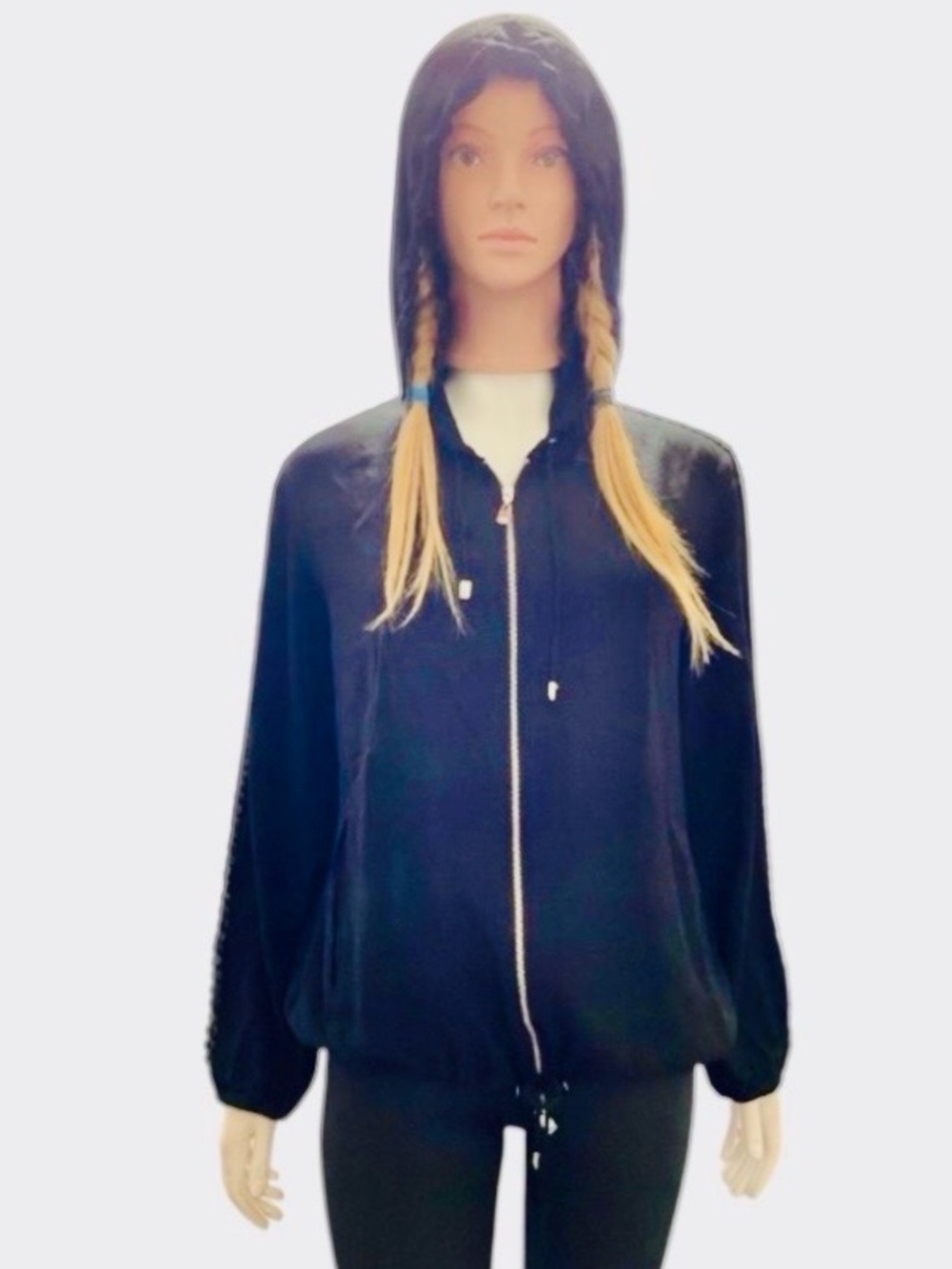 Escada Sport Black Hooded Jacket Size 42